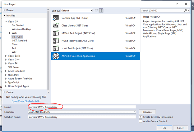 CRUD Operation With ASP.NET Core 2.1 MVC Using .Net Core Class Library Project